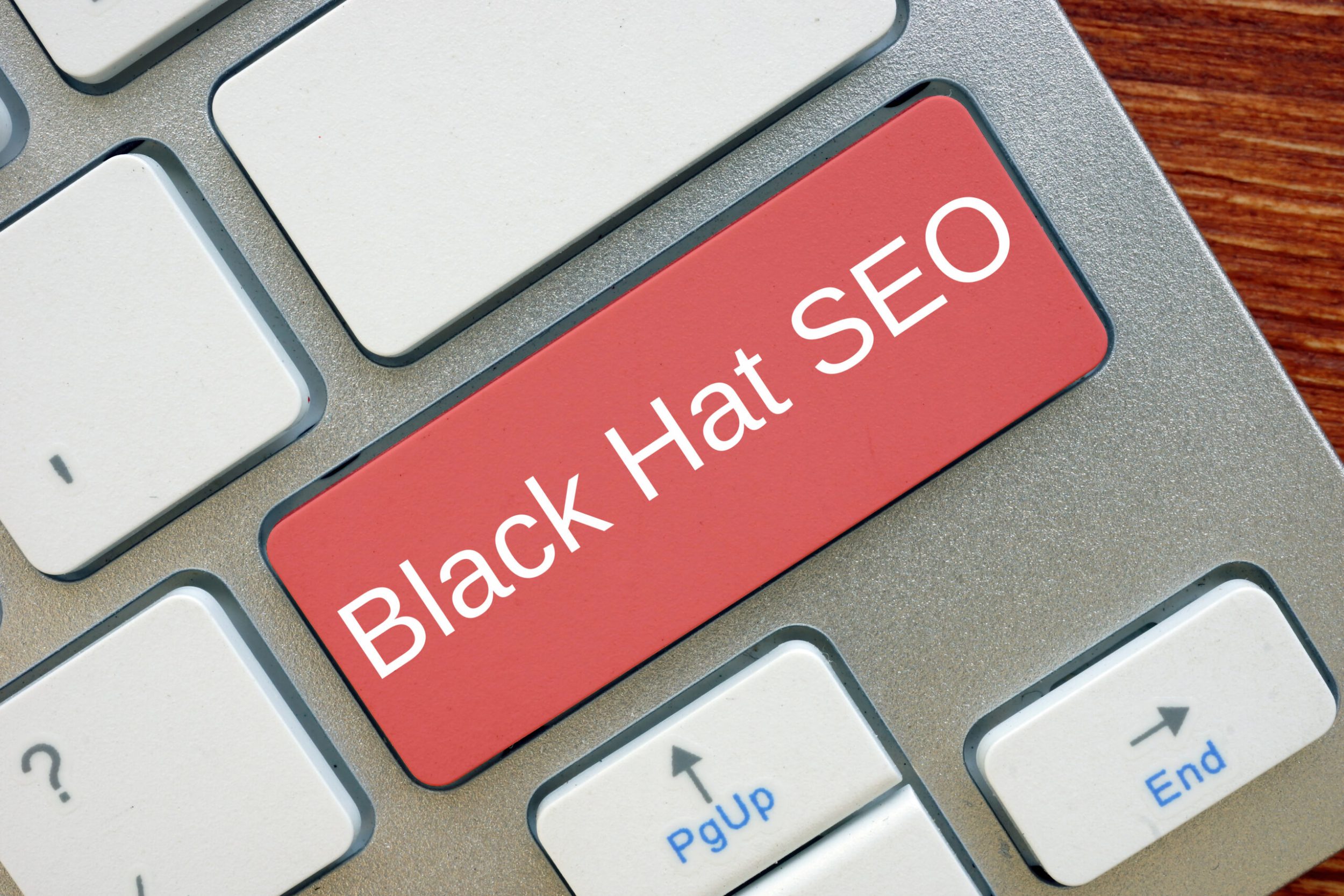 Financial concept about Black Hat SEO with sign on the sheet | 株式会社一創 SEO